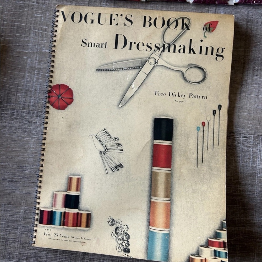 Huge Lot VTG Sewing Buttons Piping Thread Assorted Vogue Dressmaker Book Bundle - Picture 5 of 11